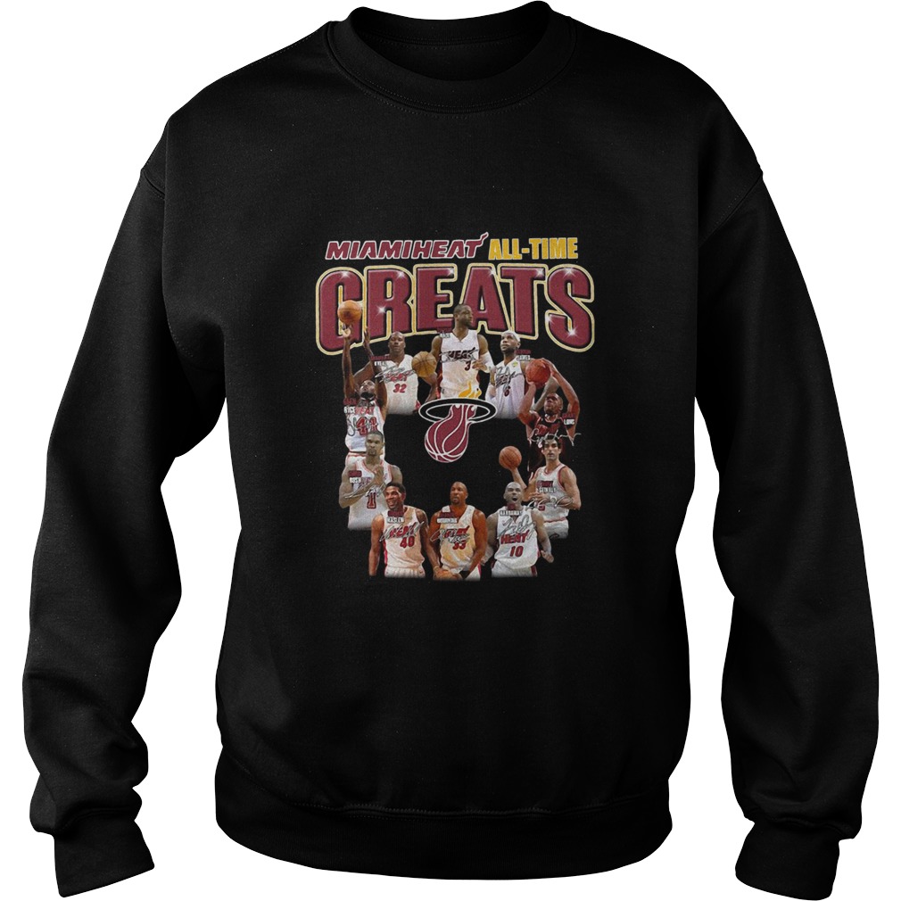 Miami Heat Alltime Greats Player Signatures Sweatshirt