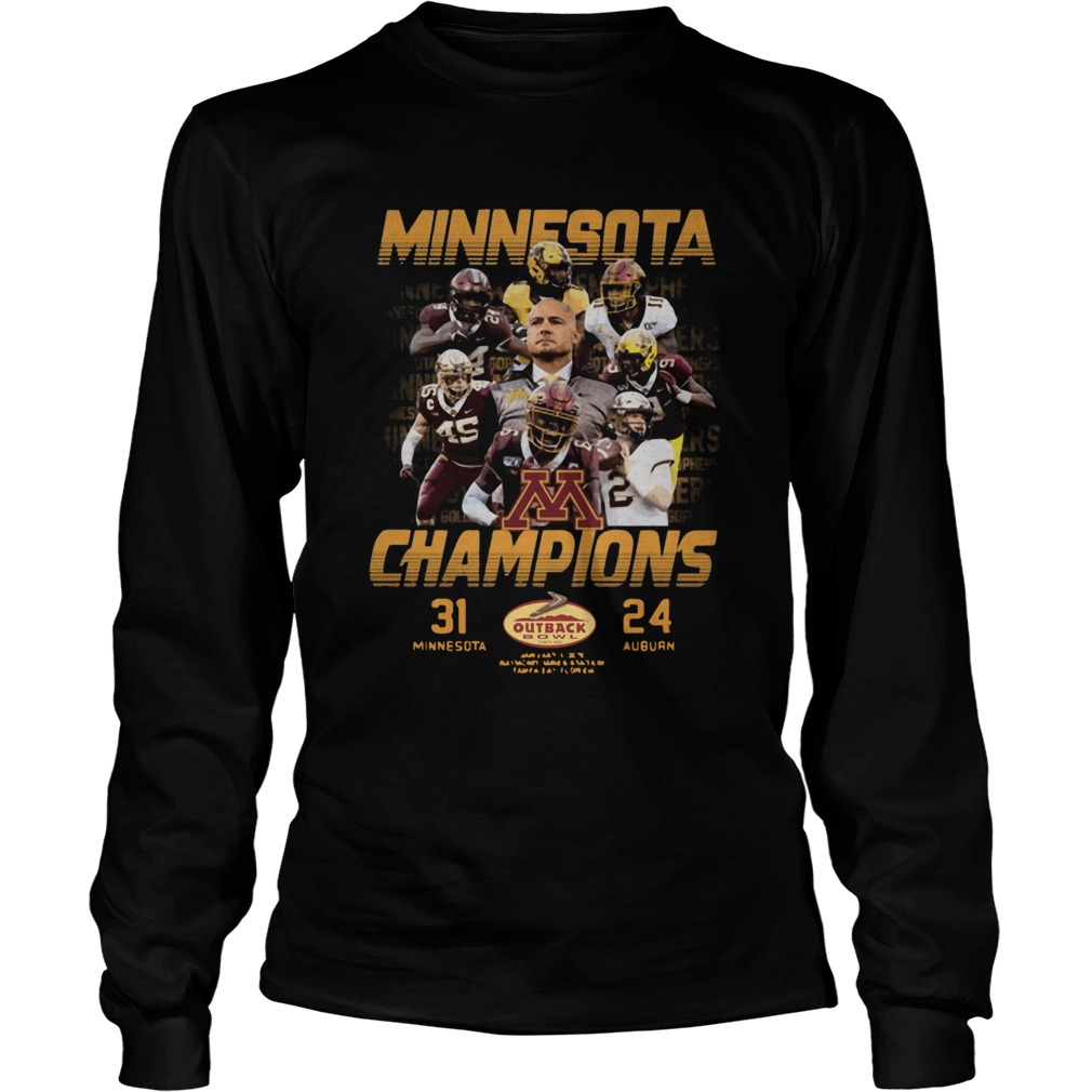 Minnesota Champions 31 Minnesota 24 Auburn LongSleeve