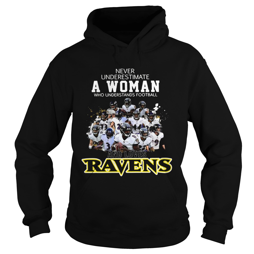 Never underestimate a woman who understands football Ravens Hoodie
