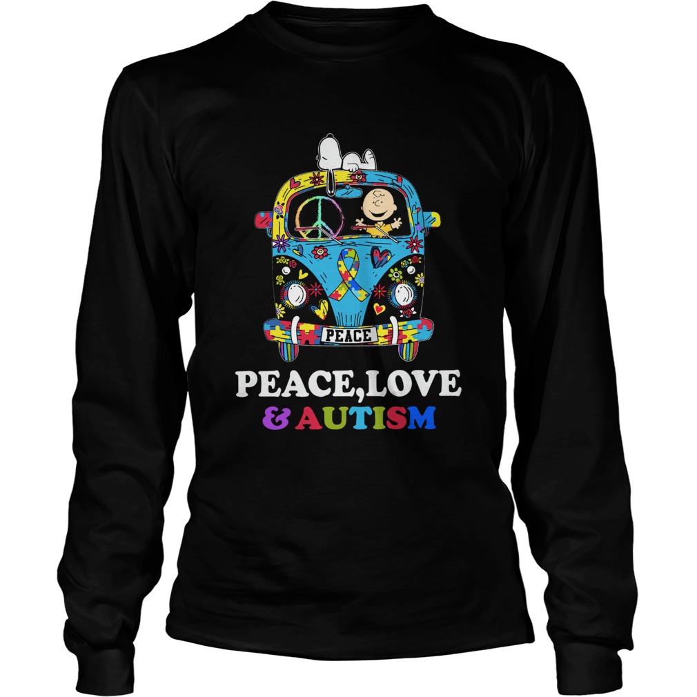 Snoopy And Charlie Brown Peace Love Autism LongSleeve