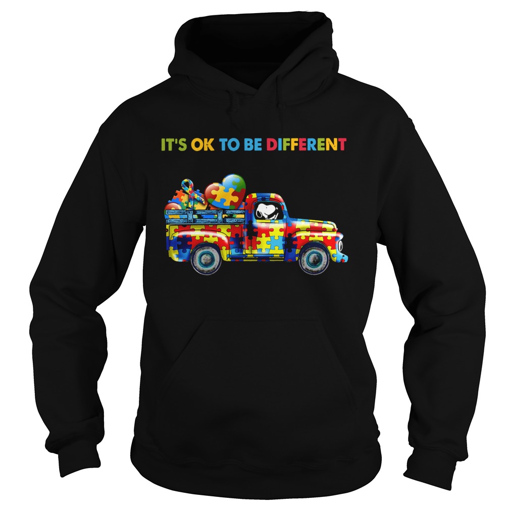 Snoopy driving Autism its ok to be different Hoodie