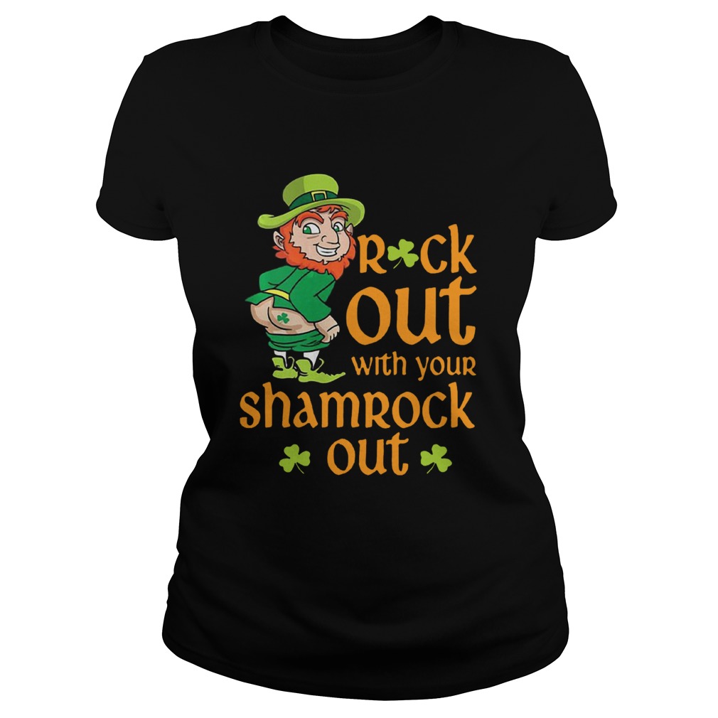 St Patricks Day Leprechaun Rock Out With Your Shamrock Out Classic Ladies