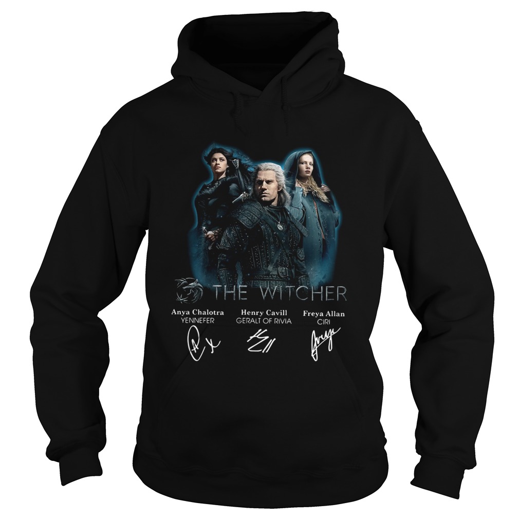 The Witcher Henry Cavill Freya Allan Anya Chalotra signatures Hoodie