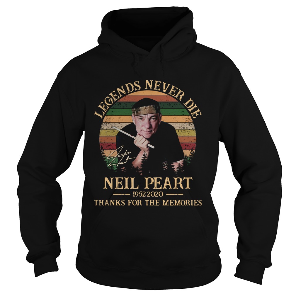 Vintage Legends Never Die Neil Peart Thanks For The Memories Hoodie