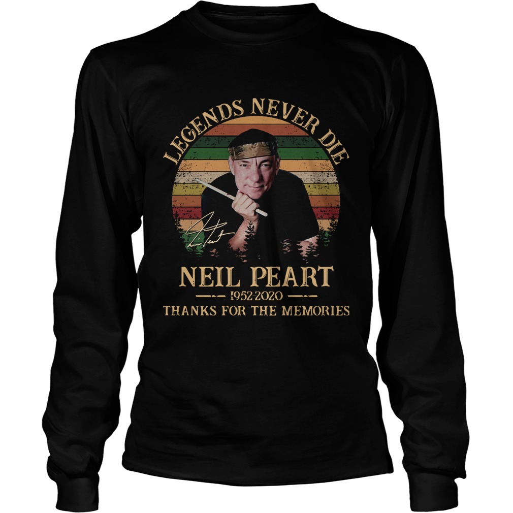 Vintage Legends Never Die Neil Peart Thanks For The Memories LongSleeve