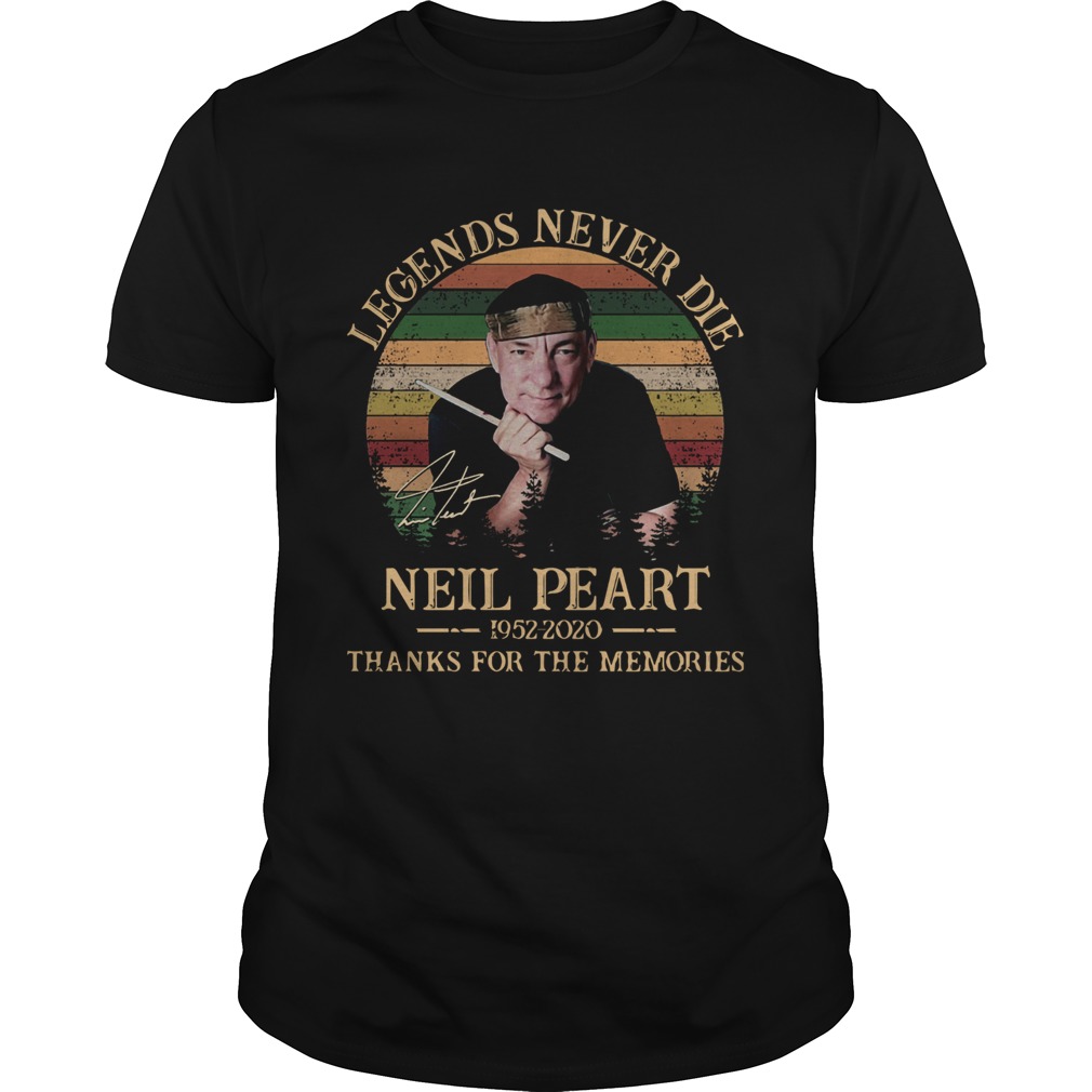 Vintage Legends Never Die Neil Peart Thanks For The Memories shirt