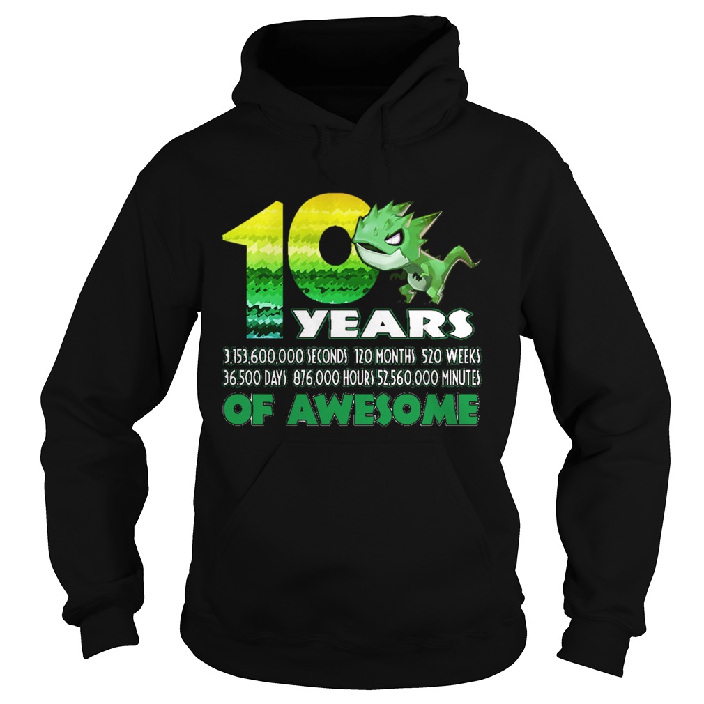 1581065080T-rex Dinosaur 10th Birthday Shirt for Awesome 9 Year Old Hoodie