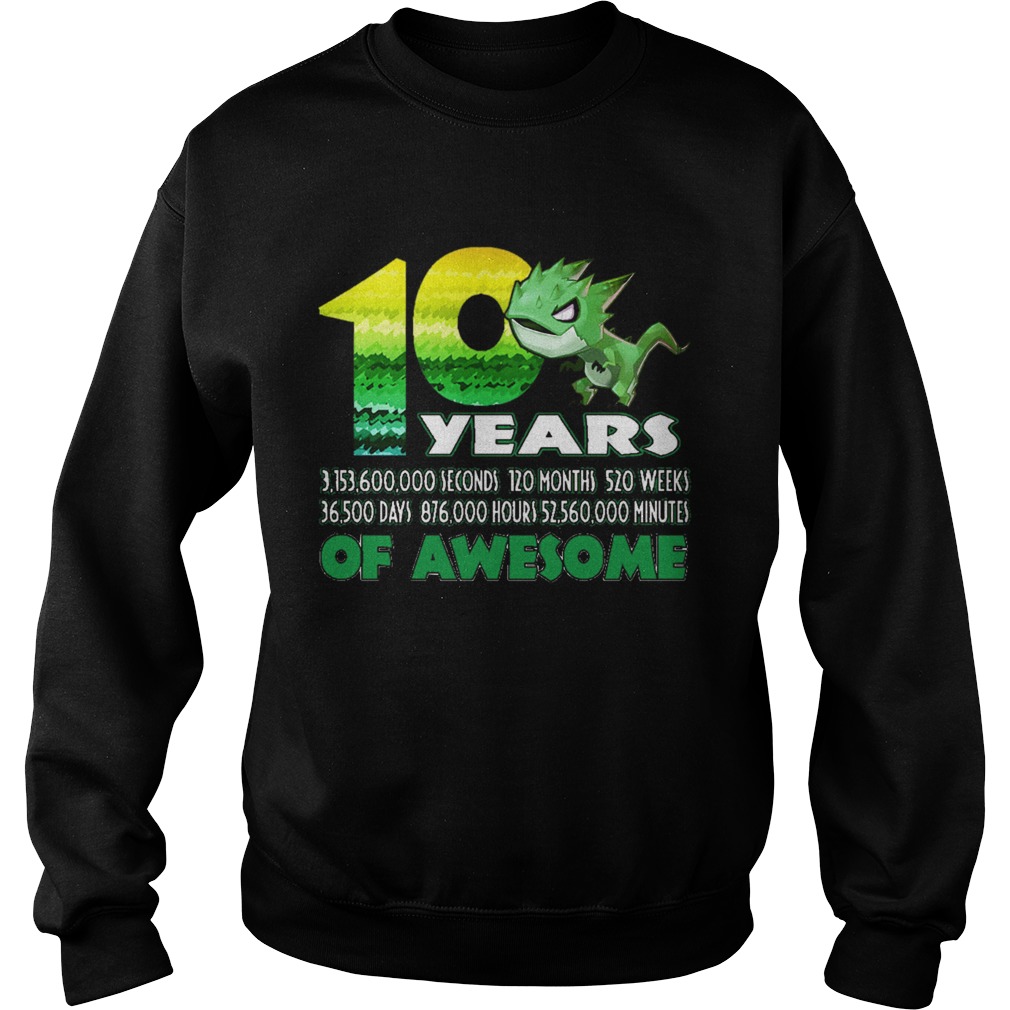 1581065080T-rex Dinosaur 10th Birthday Shirt for Awesome 9 Year Old Sweatshirt