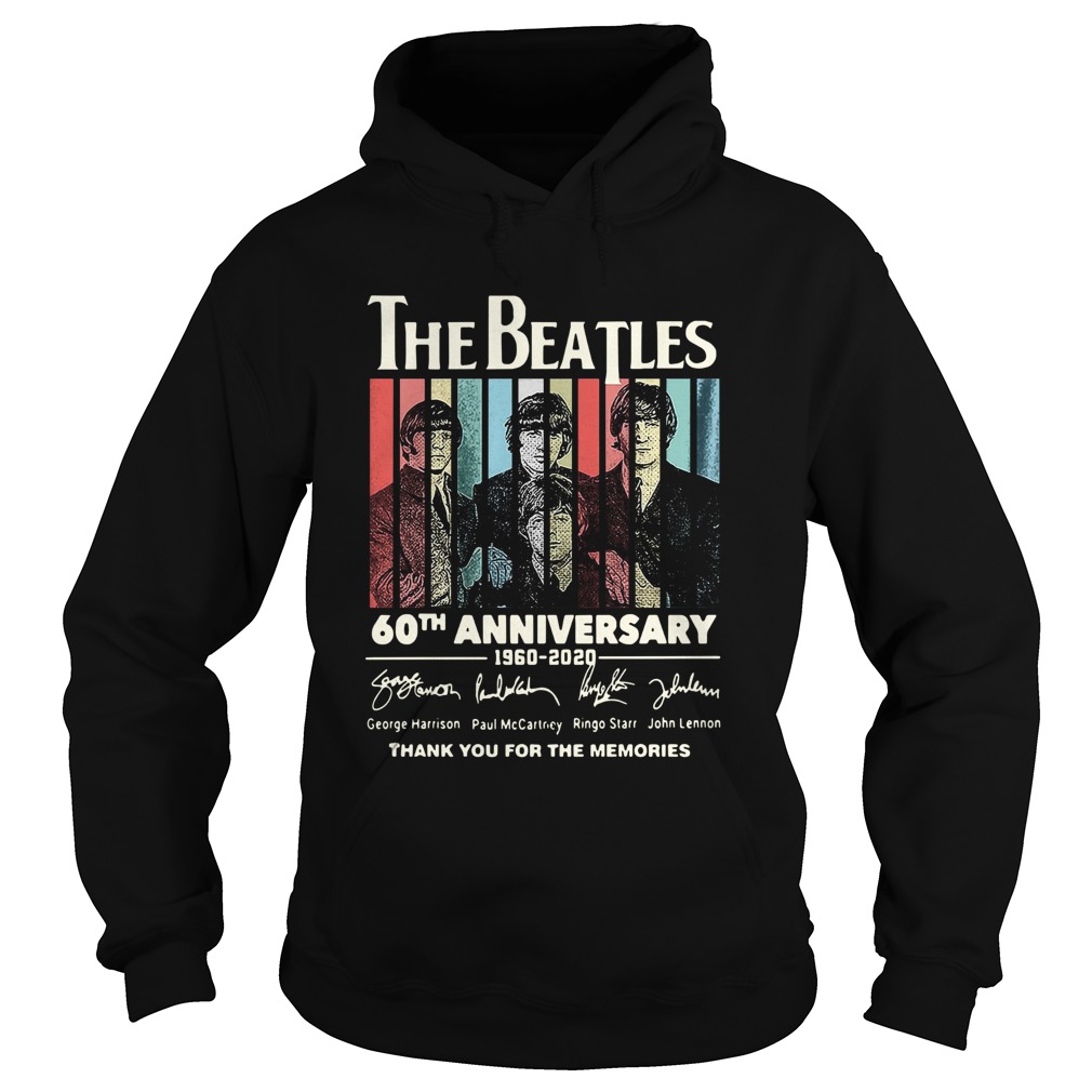 1581661062The Beatles 60th Anniversary 1960 2020 Signatures Thank You For The Memories Vintage Hoodie