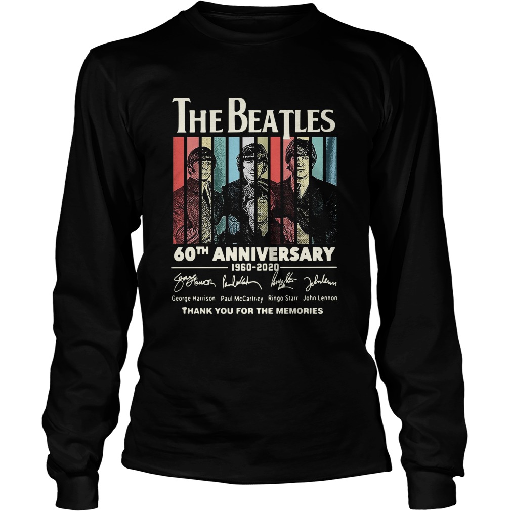 1581661062The Beatles 60th Anniversary 1960 2020 Signatures Thank You For The Memories Vintage LongSleeve