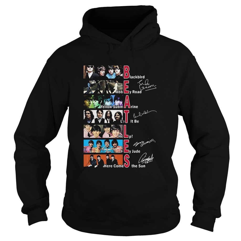 1581661128The Beatles Blackbird Abbey Road Yellow Submarine Let It Be Signature Hoodie
