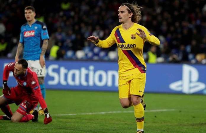 Antoine Griezmann Scores as Barcelona Draw 1-1 with Napoli in UCL Leg 1