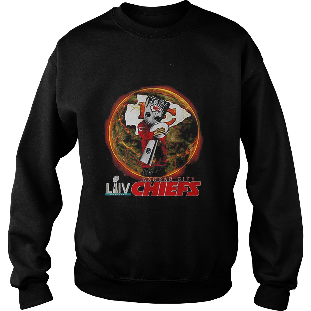 Baby Groot hug Cup NFL LIV Kansas City Chiefs Champions Sweatshirt
