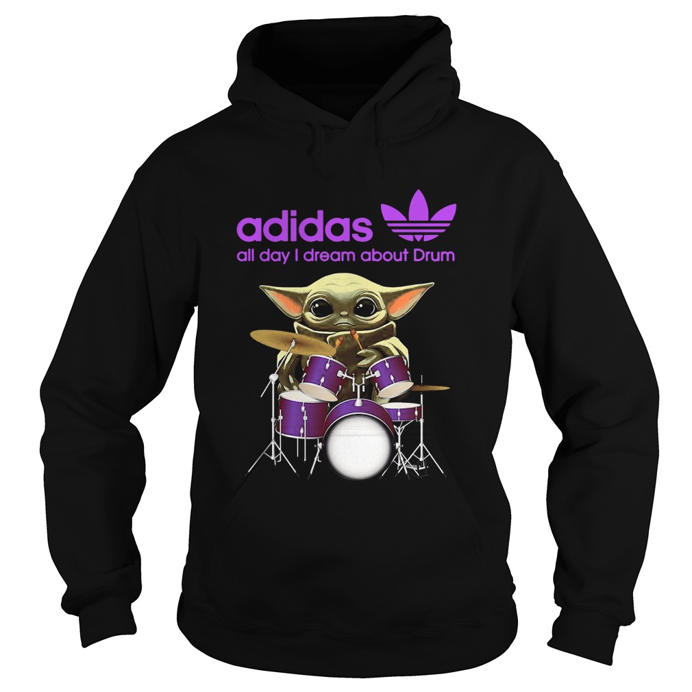 Baby Yoda Adidas all day I dream about Drum Hoodie