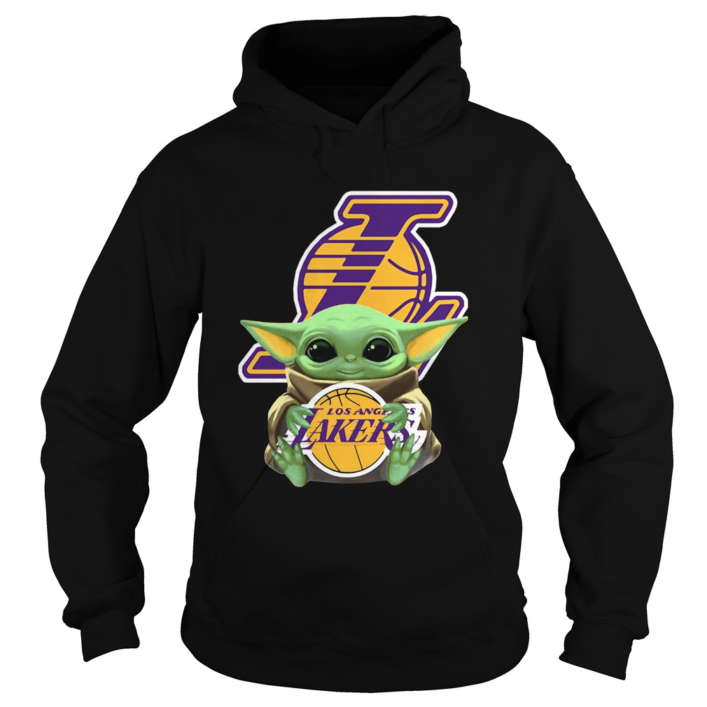 Baby Yoda Hug Los Angeles Lakers Hoodie