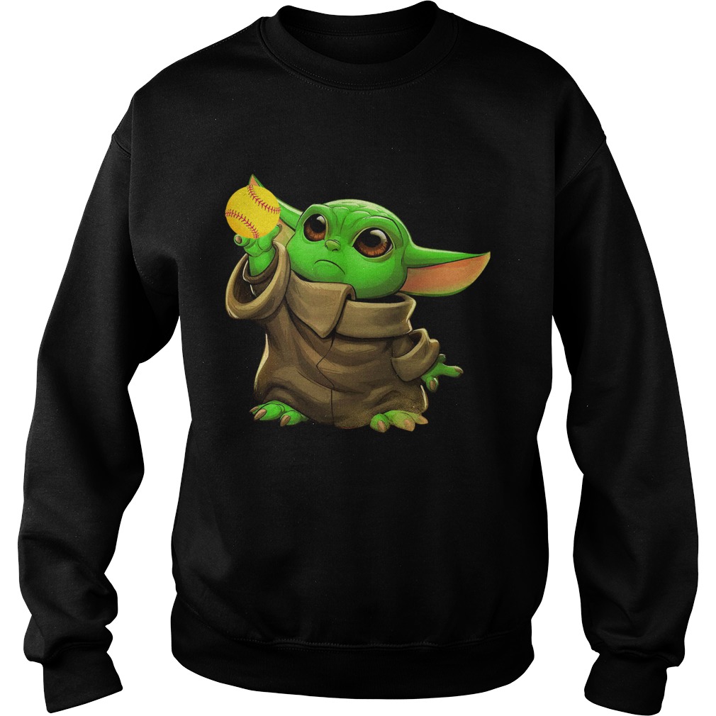 Baby Yoda Hug Softball Sweatshirt