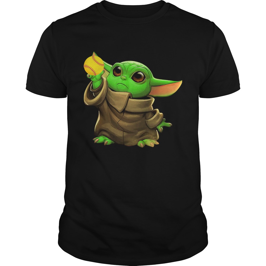 Baby Yoda Hug Softball shirt