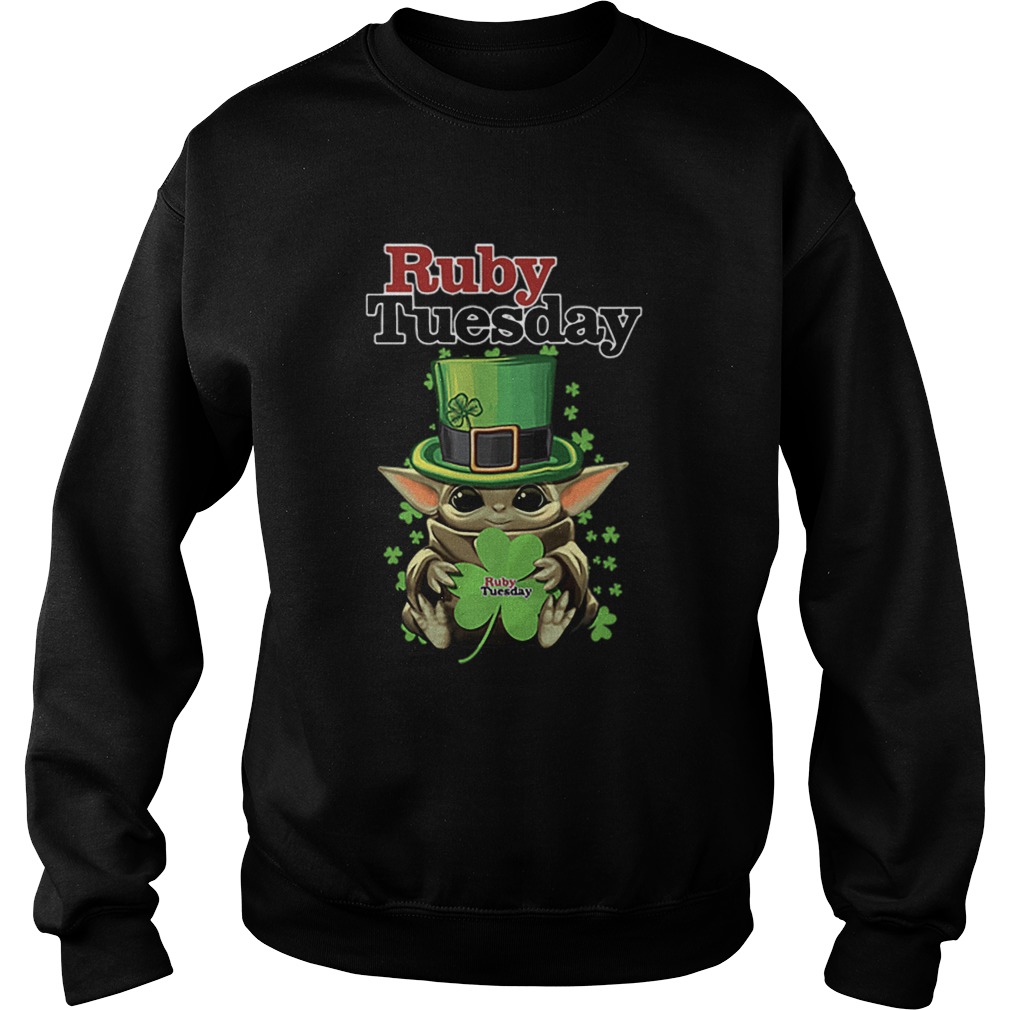 Baby Yoda Ruby Tuesday Shamrock St Patricks Day Sweatshirt