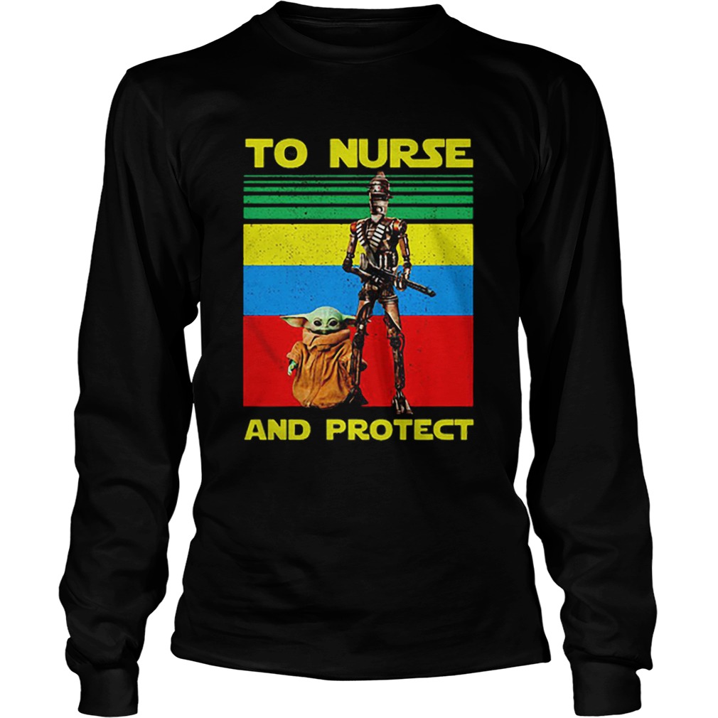 Baby Yoda and IG11 to nurse and protect vintage LongSleeve
