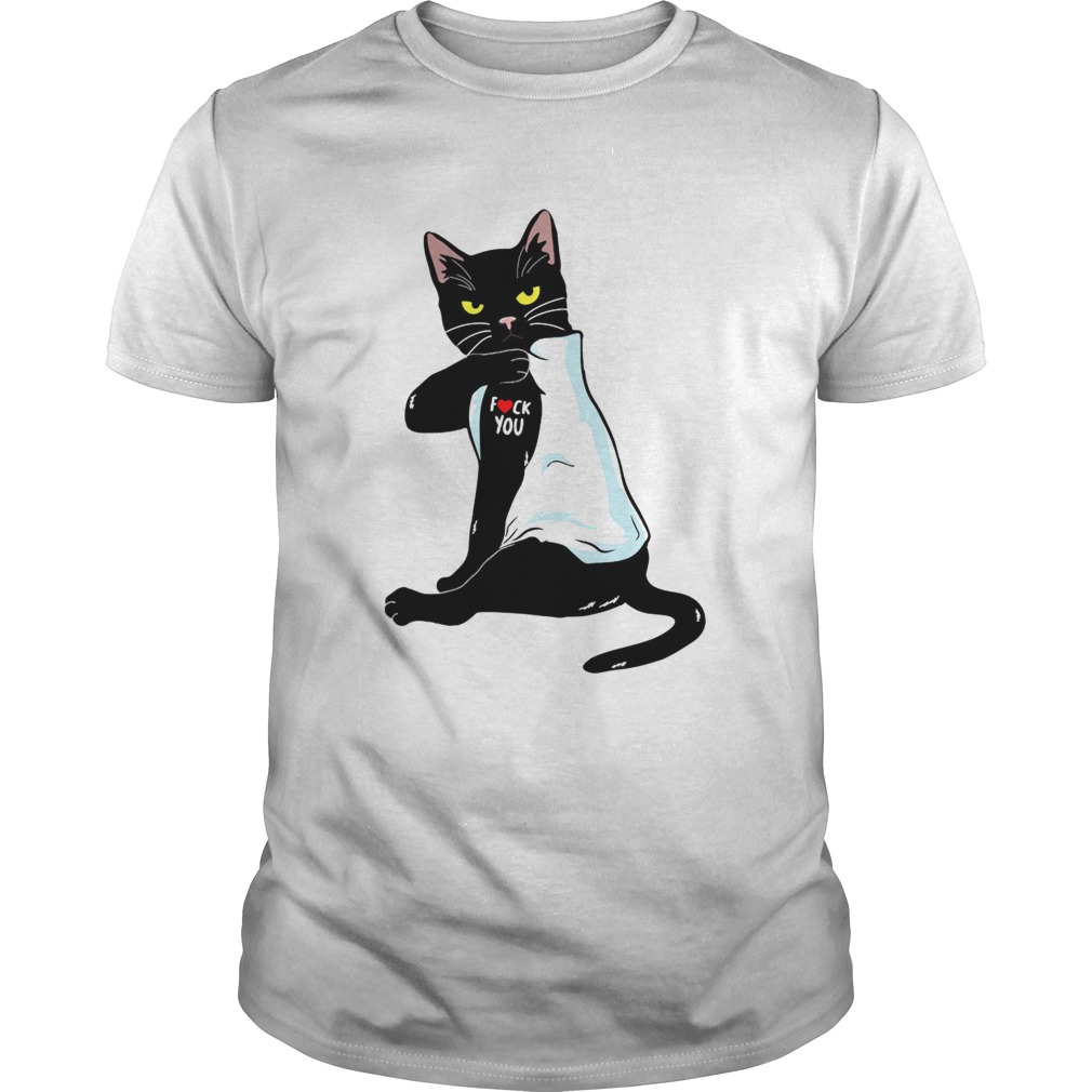 Black Cat Tattoo Fuck You shirt