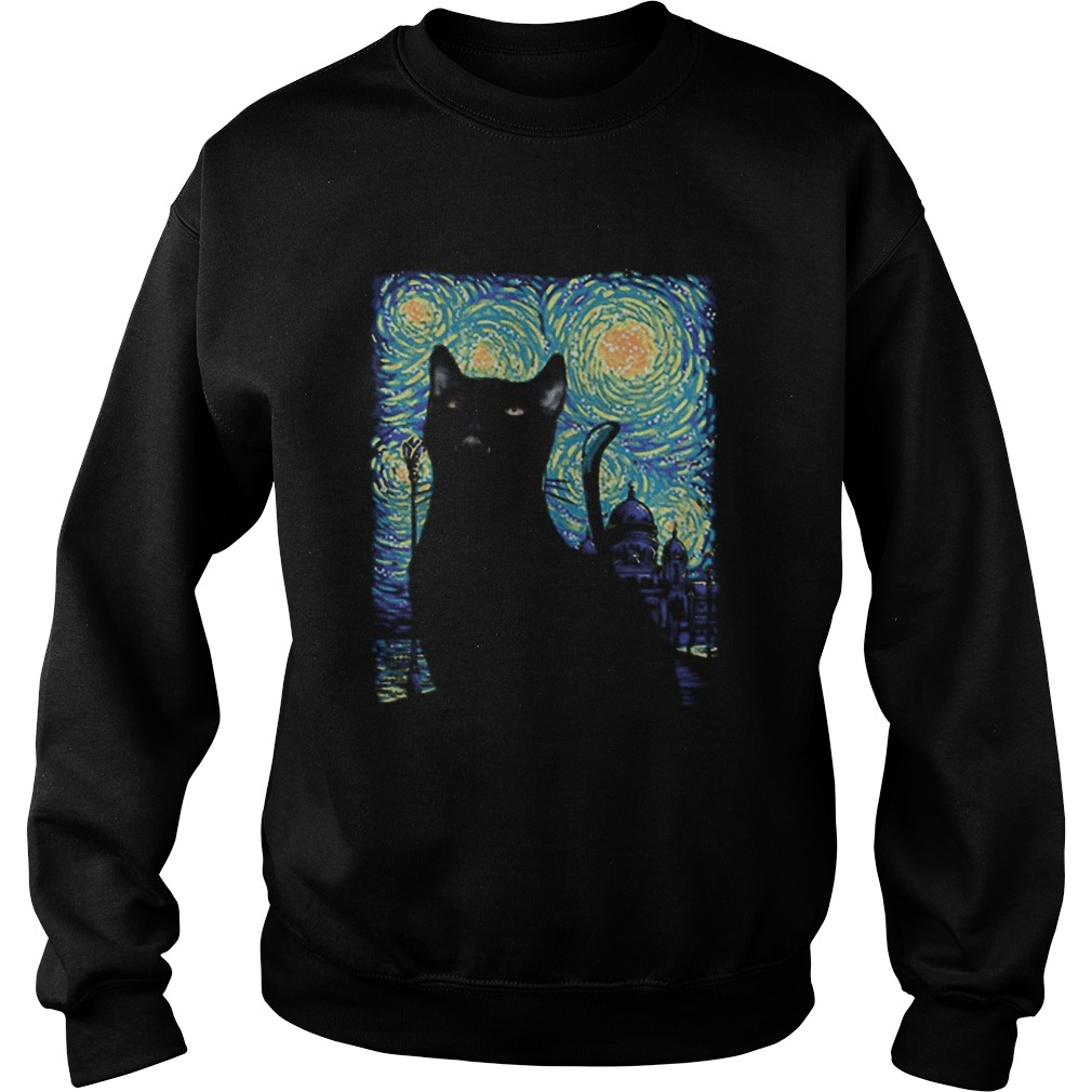 Black Cat Van Gogh Sweatshirt