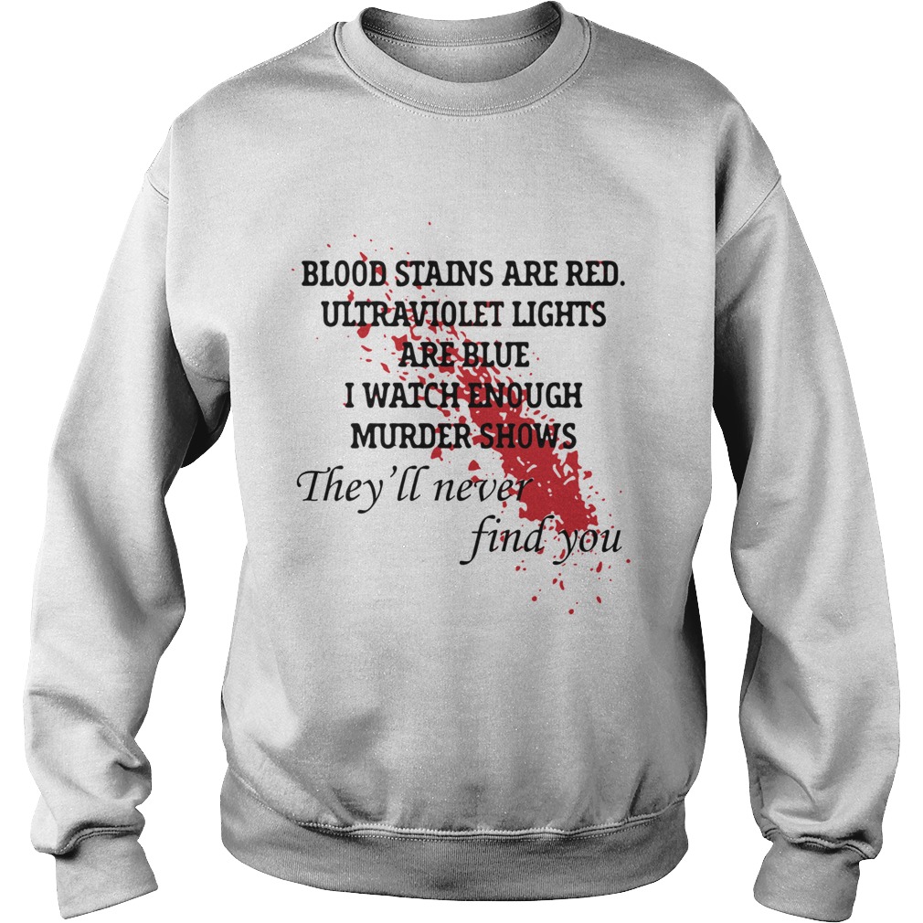 Blood Stains Are Red Ultraviolet Lights Are Blue Short Sweatshirt