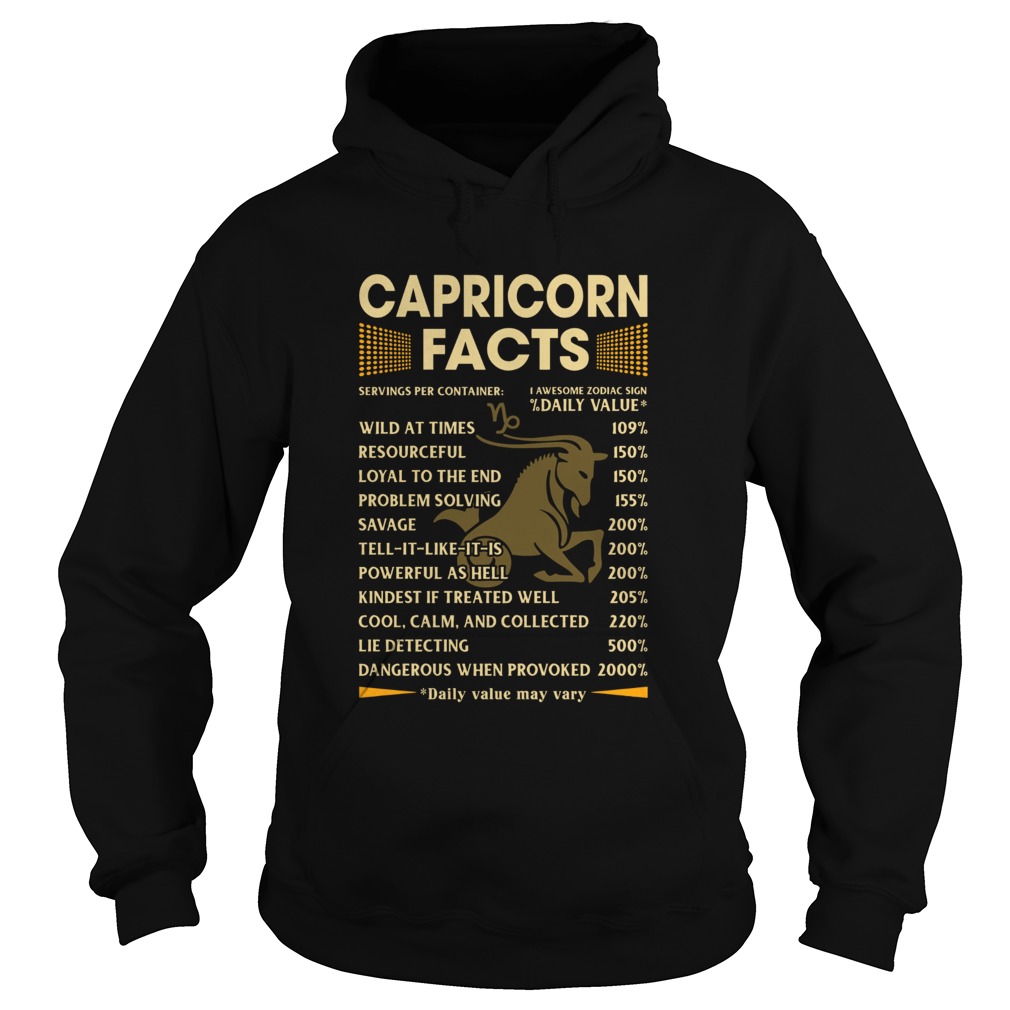 Capricorn Facts Serving per container Daily Value Hoodie