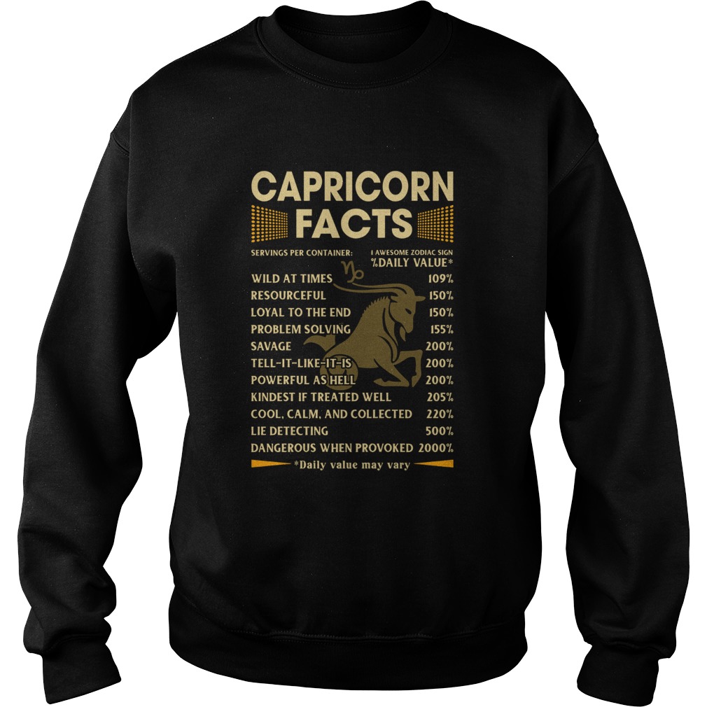 Capricorn Facts Serving per container Daily Value Sweatshirt