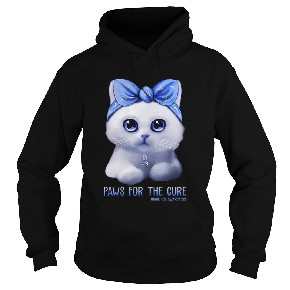 Cat paws for the cure Diabetes Awareness Month Hoodie