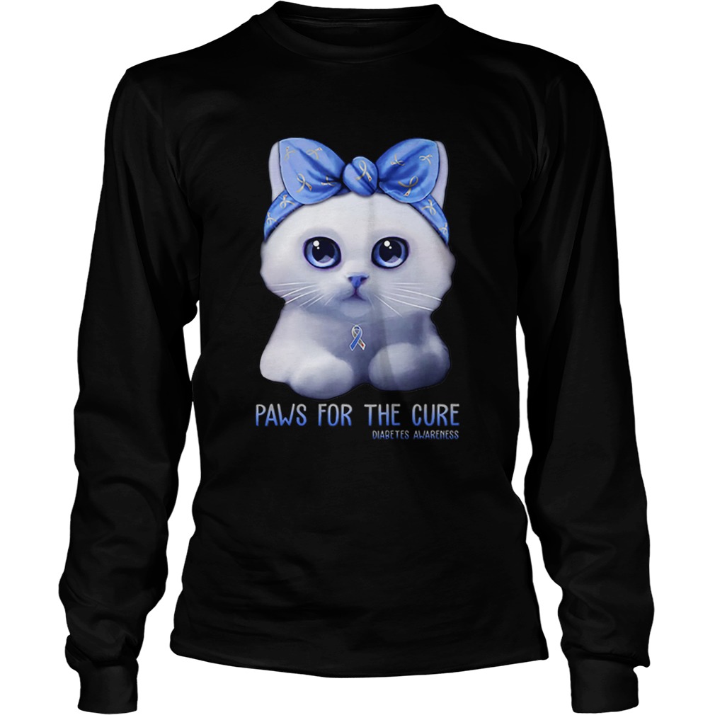 Cat paws for the cure Diabetes Awareness Month LongSleeve