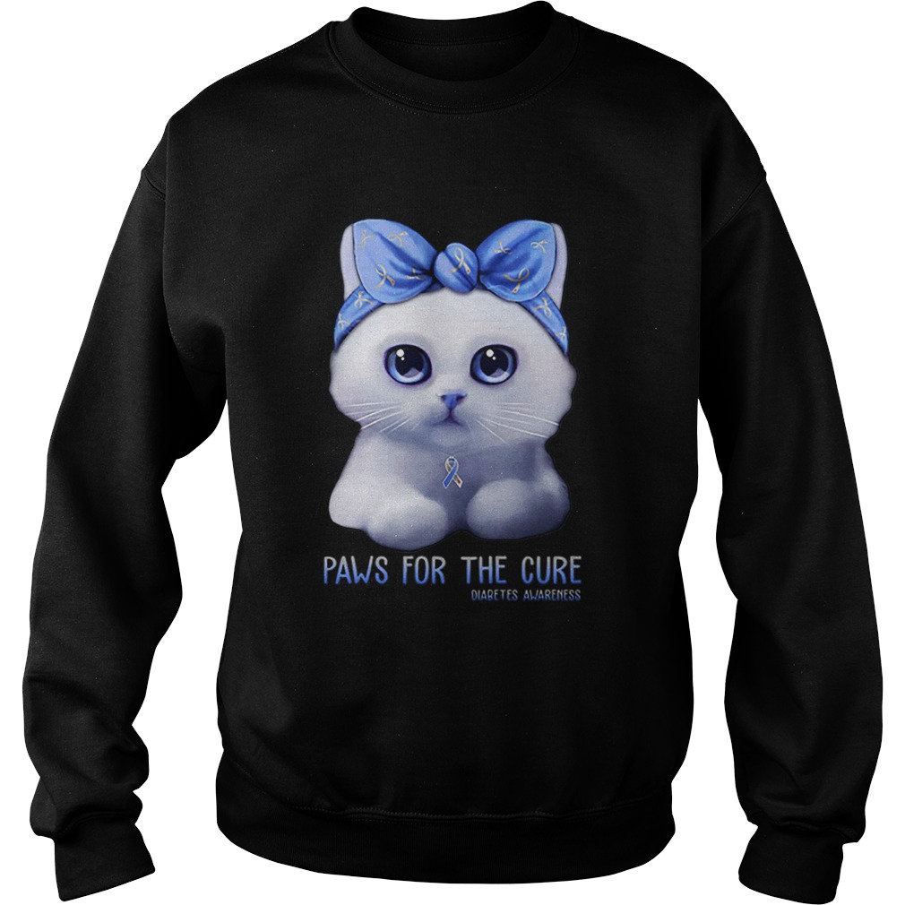 Cat paws for the cure Diabetes Awareness Month Sweatshirt