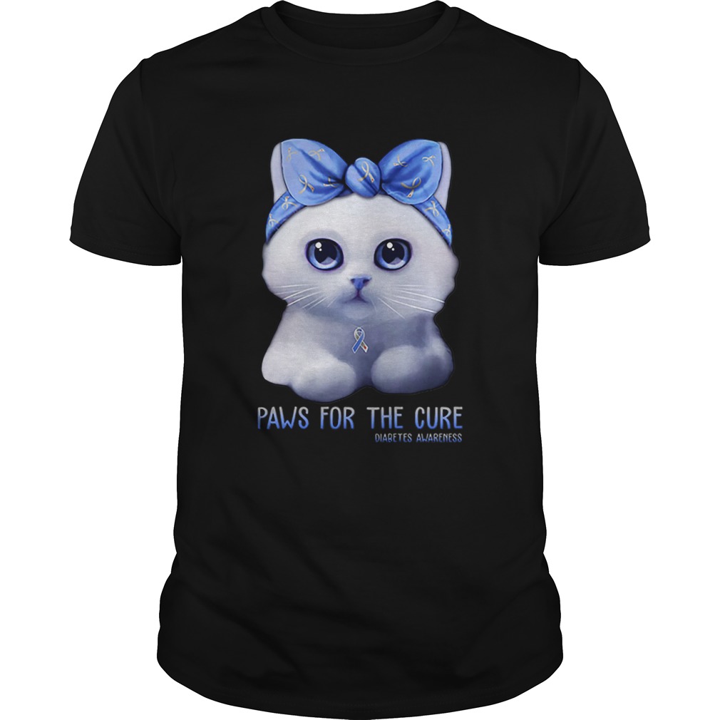 Cat paws for the cure Diabetes Awareness Month shirt