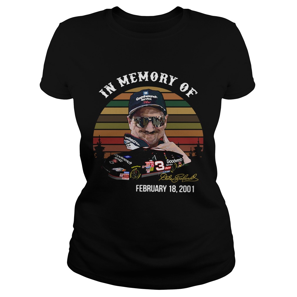 Dale Earnhardt In Memory Of February 18 2001 Vintage Classic Ladies