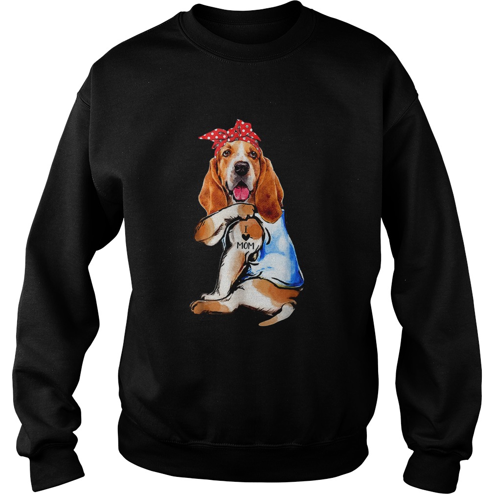Dog Basset Hound I Love Mom Sweatshirt