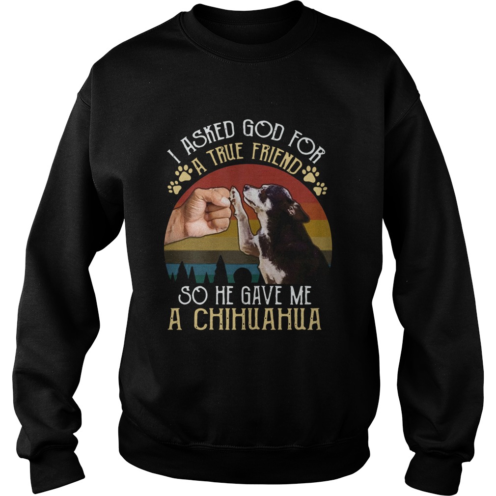 I Asked GOD For True Friend He Sent Me Chihuahua Vintage 2020 Sweatshirt