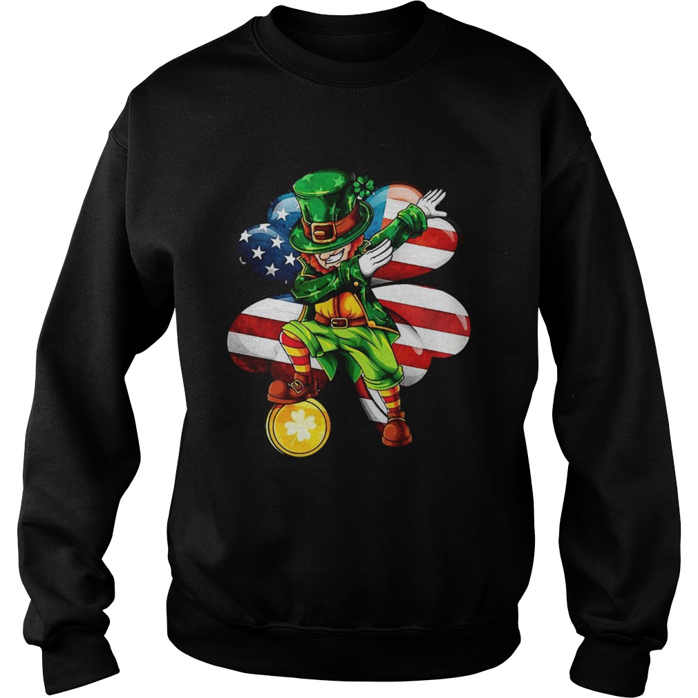Irish Dabbing St Patricks Day American flag Sweatshirt