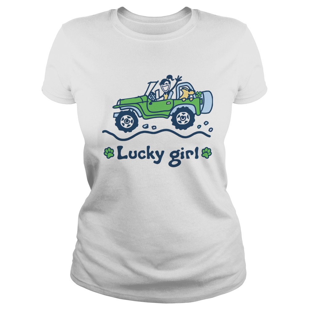 Jeep Car Lucky Girl St Patricks Day Classic Ladies