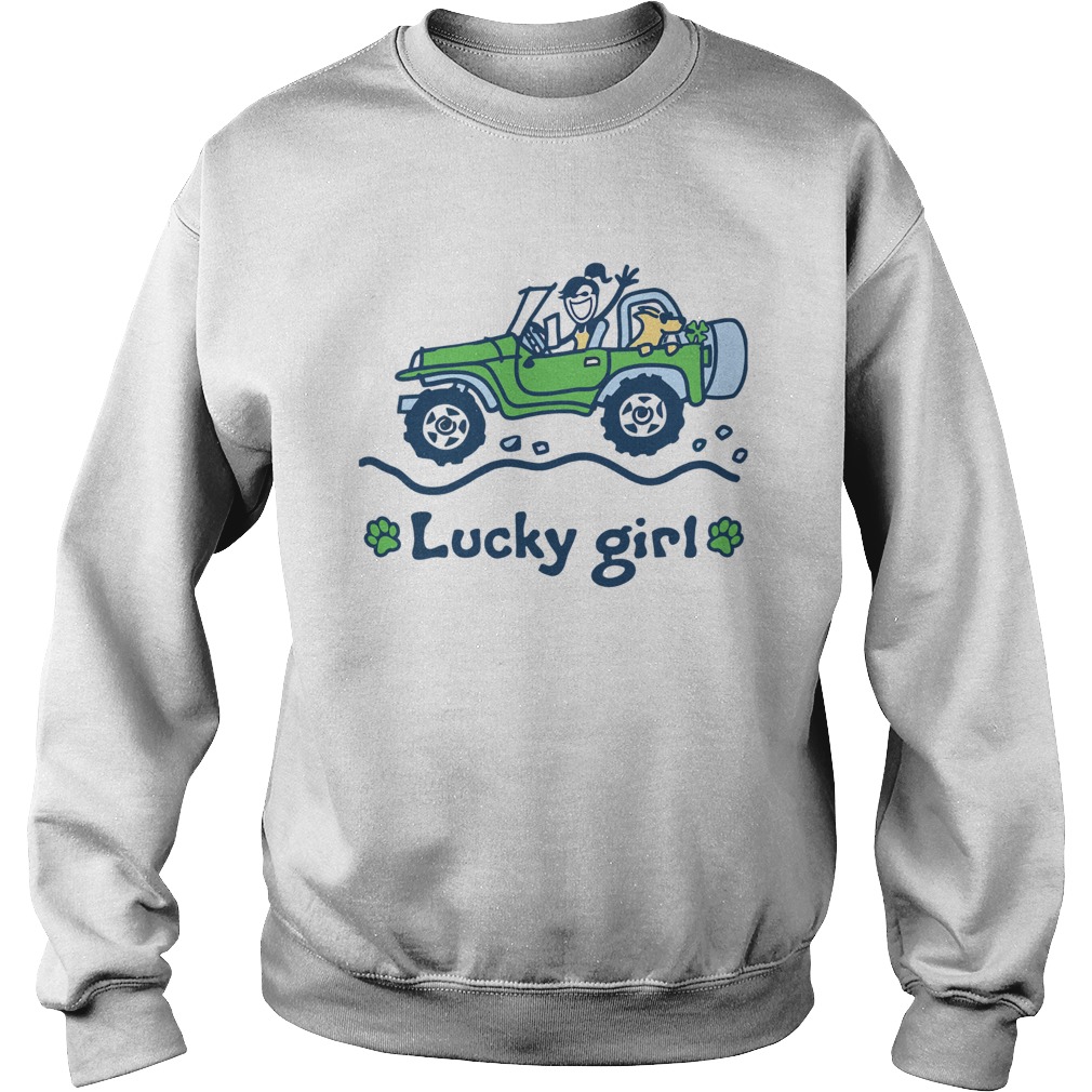 Jeep Car Lucky Girl St Patricks Day Sweatshirt