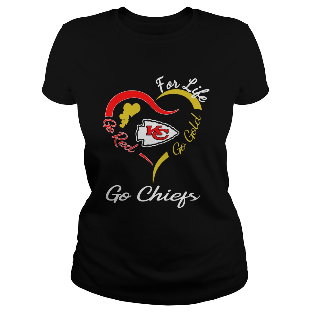 Kansas City Chiefs Heart For Life Go Red Go Gold Go Chiefs Classic Ladies