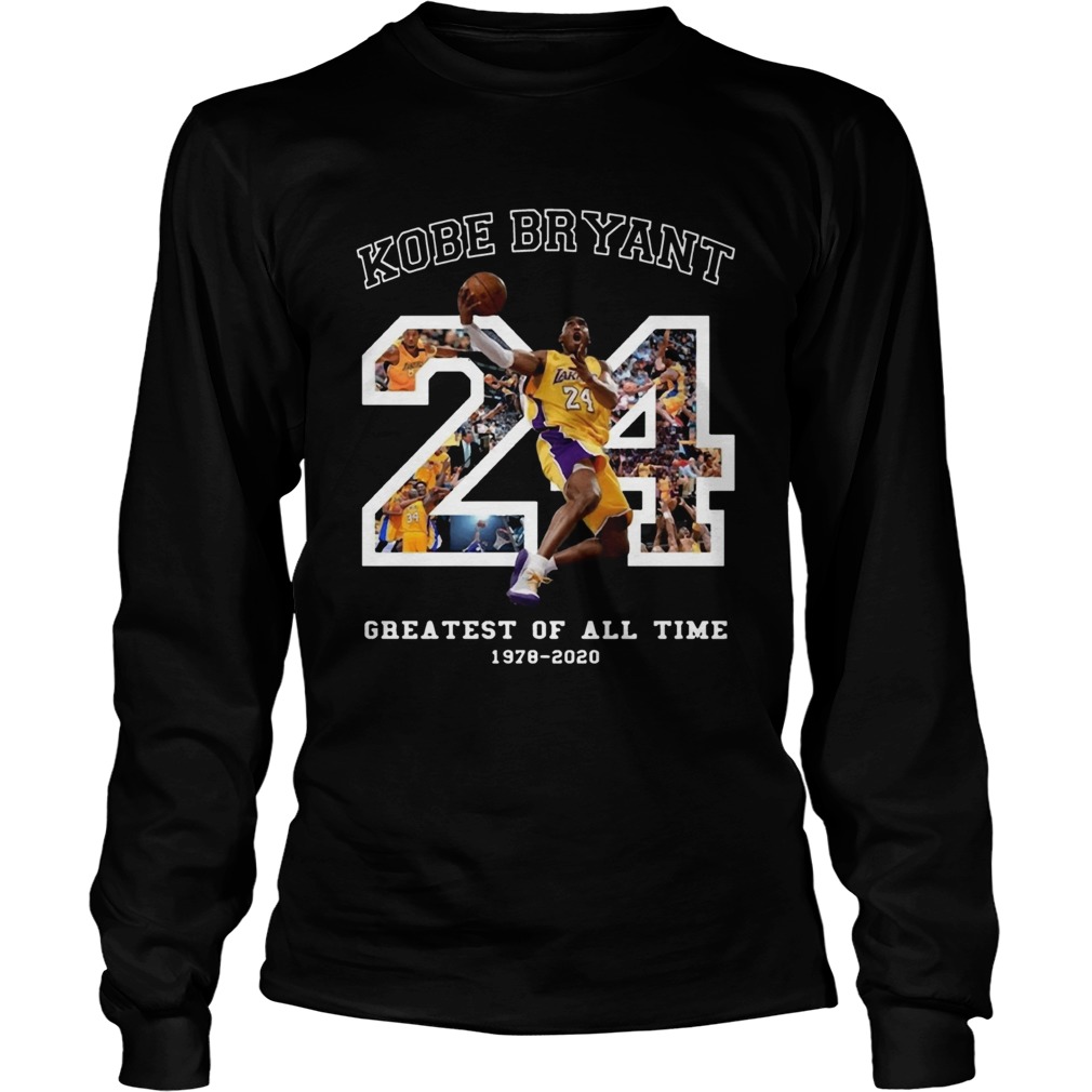 Kobe Bryant Greatest Of All Time Basketball Moments Tribute Los Angeles Number 24 LongSleeve