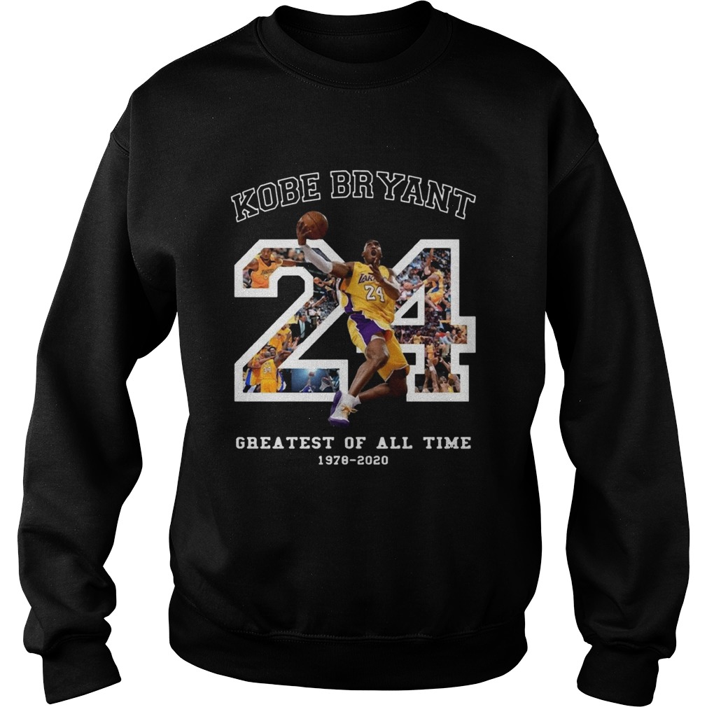 Kobe Bryant Greatest Of All Time Basketball Moments Tribute Los Angeles Number 24 Sweatshirt