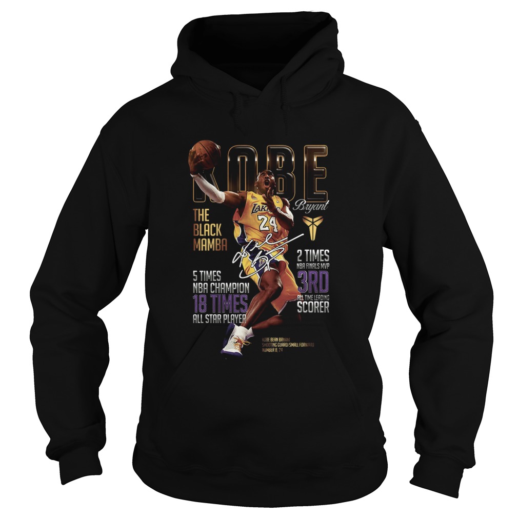 Kobe Bryants The Black Mamba 5 times NBA Champions 18 Times All Star Player Hoodie