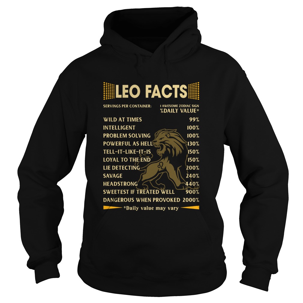 Leo Facts Serving per container Daily Value Hoodie