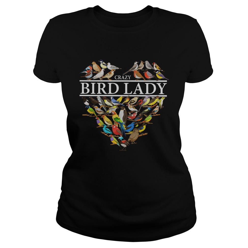 Love Crazy bird lady heart Classic Ladies