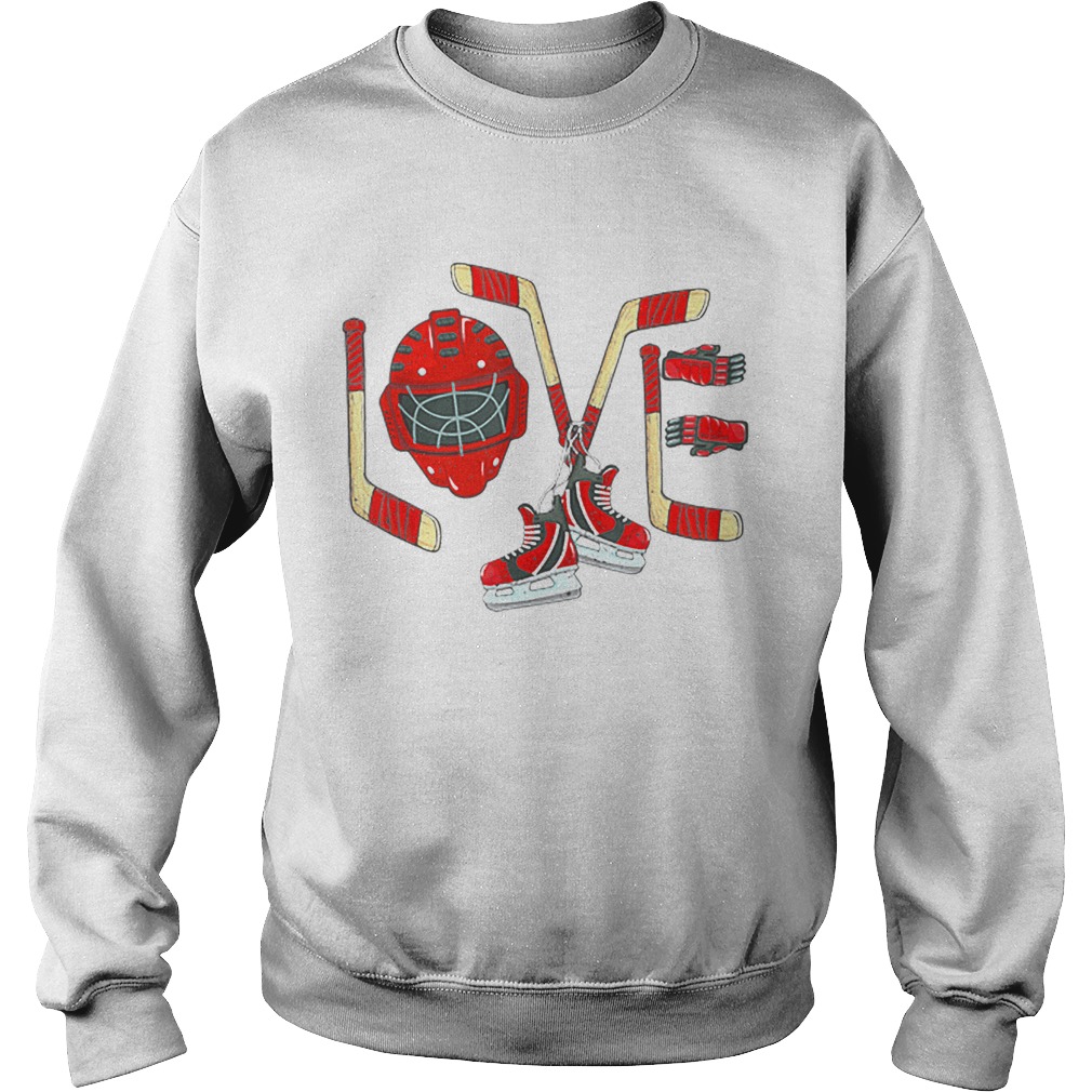 Love Ice Hockey Valentines Day Sweatshirt