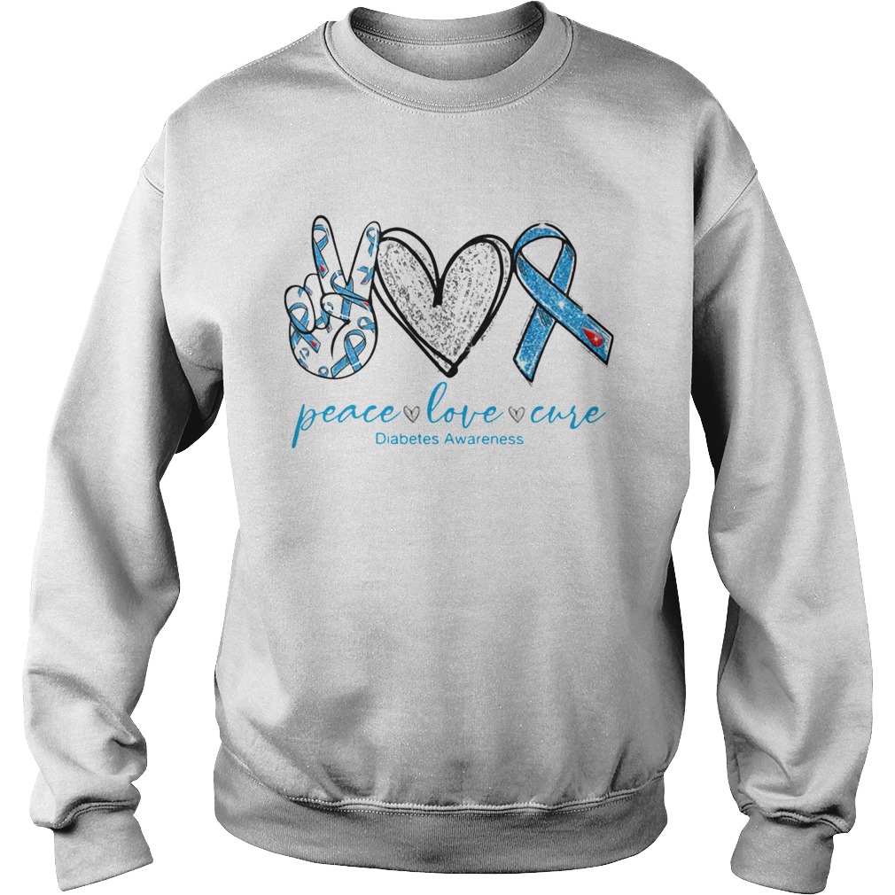 Peace Love Cure Diabetes Awareness Sweatshirt