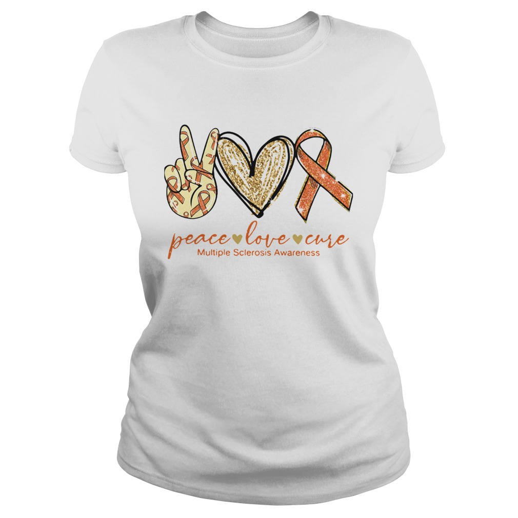Peace Love Cure Ribbon Multiple Sclerosis Awareness Classic Ladies