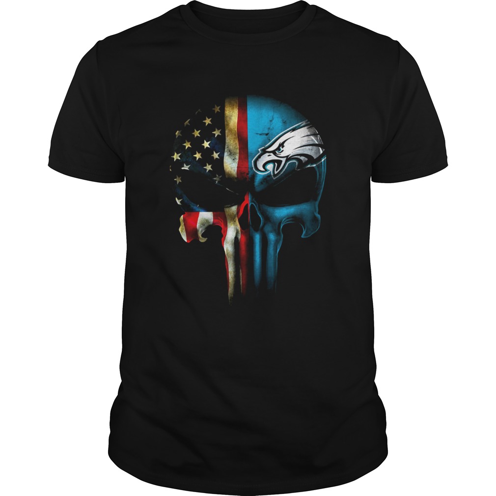 Philadelphia Eagles American flag punisher Skull shirt