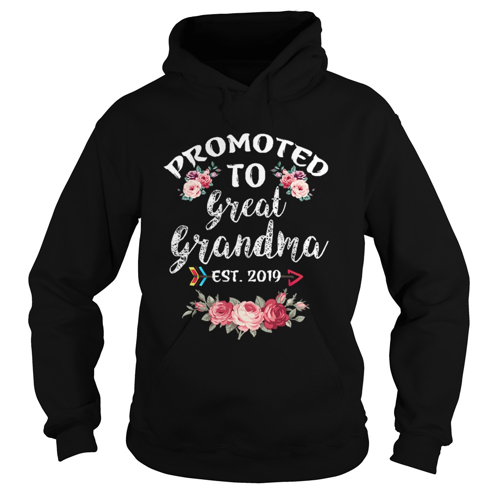 Promoted to Great Grandma Est 2019 New Grandma To Be Floral Hoodie
