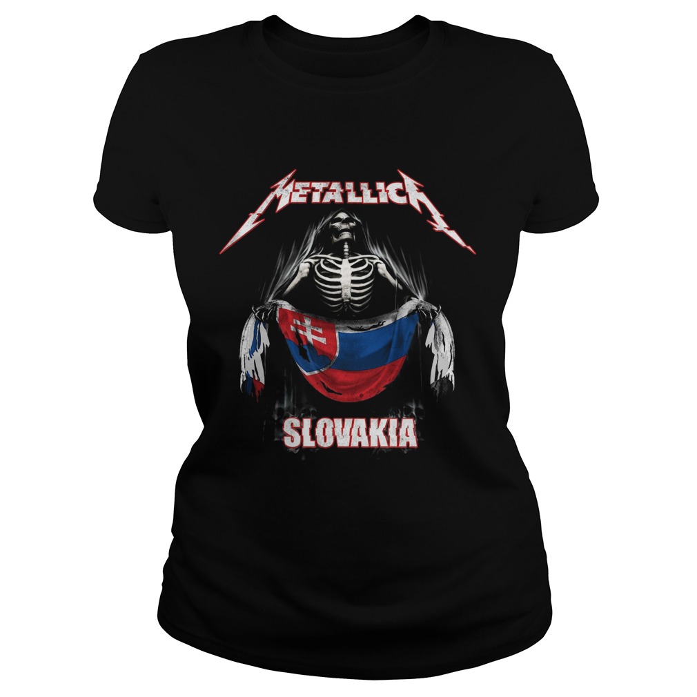 Skeleton Metallica Slovakia Flag Classic Ladies